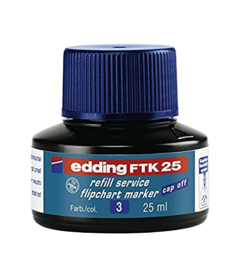 edding FTK 25 Nachfülltinte - blau - 25 ml - mit Kapillarsystem ideal für sauberes und unkompliziertes Nachfüllen fast aller edding Flipchartmarker von edding