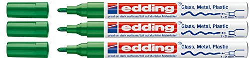edding Glanzlack-Marker creative 751 grün, 1-2 mm (3er Pack) von edding