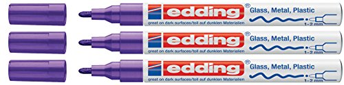 edding Glanzlack-Marker creative 751 violett, 1 - 2 mm (3er Pack) von edding