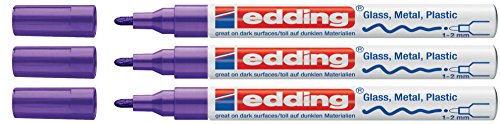 edding Glanzlack-Marker creative 751 violett, 1-2 mm (3er Pack) von edding