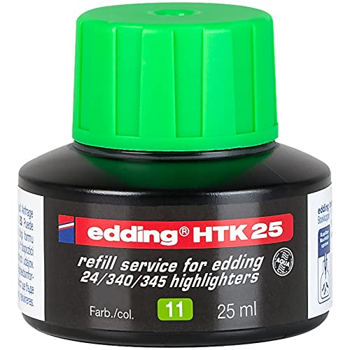 edding HTK 25 Nachfülltinte - hellgrau - 25 ml - mit Kapillarsystem, ideal zum sauberen und unkomplizierten Nachfüllen der edding Textmarker e-345 und e-24 von edding