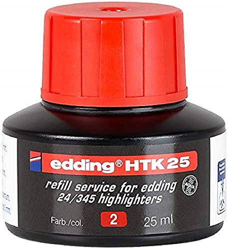 edding HTK 25 Nachfülltinte - rot - 25 ml - mit Kapillarsystem, ideal zum sauberen und unkomplizierten Nachfüllen der edding Textmarker e-345 und e-24 edding HTK 25 Nachfülltinte - rot - 25 ml - mit Kapillarsystem, ideal zum sauberen und unkomplizierten Nachfüllen der edding Textmarker e-345 und e-24 von edding