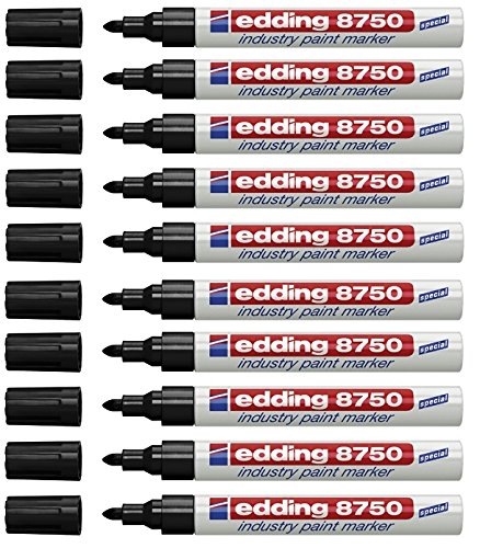 edding Lackmarker edding 8750 industry paint marker, 2-4 mm (10, schwarz) von edding