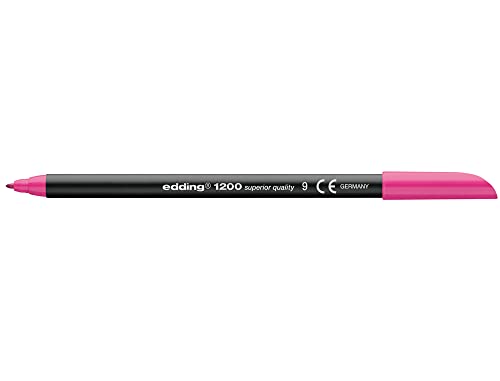 edding Marker Spitze Faser 1200 pink N.9 – Tintenroller 0.5 mm (10 Stück) von edding
