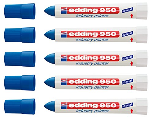 edding Spezialmarker 950 industry painter, 10 mm | (5 Marker, blau) von edding