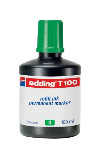 edding T 100 Nachfülltinte Permanentmarker - grün - 100ml - mit Tropfendosiersystem, zum schnellen Nachfüllen fast aller edding Permanentmarker von edding