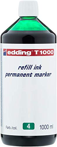 edding T 1000 Nachfülltinte Permanent Marker - grün - 1000 ml - mit Tropfenspender, zum schnellen Nachfüllen fast aller edding Permanent Marker von edding