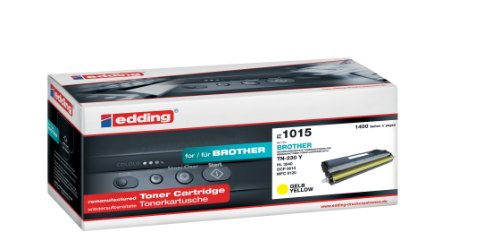 edding Toner EDD-1015 - Gelb - Reichweite 1400 Seiten - Ersetzt Brother TN-230Y von edding