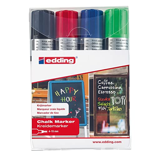 edding e-4090 4-4090-4999 Kreidemarker Schwarz, Rot, Blau, Grün 4 mm, 15mm edding e-4090 4-4090-4999 Kreidemarker Schwarz, Rot, Blau, Grün 4 mm, 15mm von edding