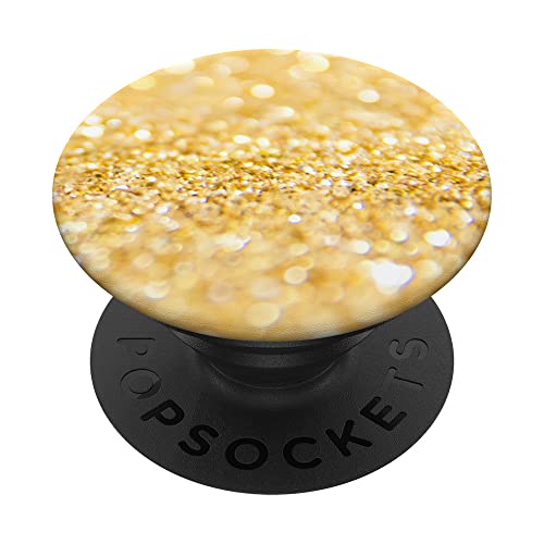 Glitzer Glamour gold PopSockets mit austauschbarem PopGrip von edel kunstvoll