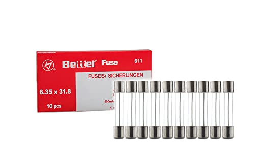 10er Päckchen Sicherungen 0,63A flink 6,3x32mm von edi-tronic