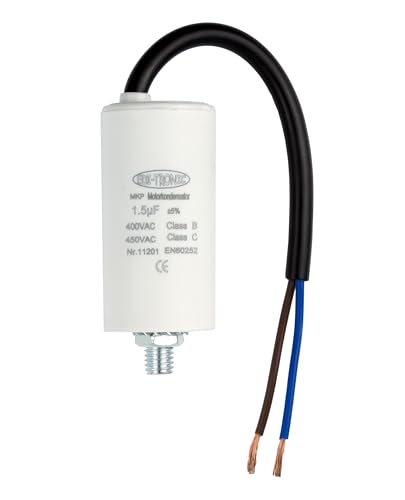 Kondensator Anlaufkondensator Motorkondensator Arbeitskondensator Kabel 1,5µF 450V von edi-tronic