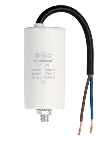 Kondensator Anlaufkondensator Motorkondensator Arbeitskondensator Kabel 10µF 450V von edi-tronic
