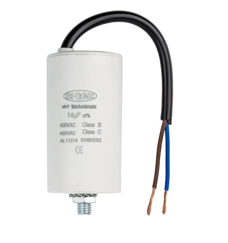 Kondensator Anlaufkondensator Motorkondensator Arbeitskondensator Kabel 14µF 450V von edi-tronic