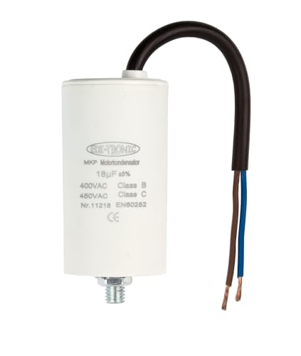 Kondensator Anlaufkondensator Motorkondensator Arbeitskondensator Kabel 18µF 450V von edi-tronic