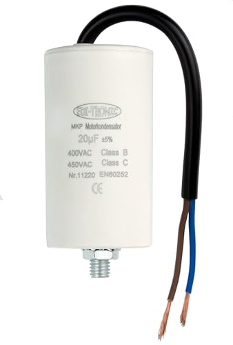 Kondensator Anlaufkondensator Motorkondensator Arbeitskondensator Kabel 20µF 450V von edi-tronic