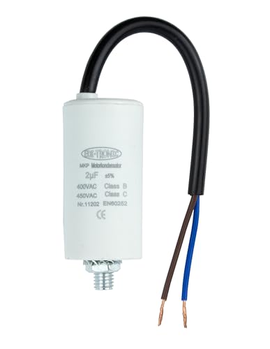 Kondensator Anlaufkondensator Motorkondensator Arbeitskondensator Kabel 2µF 450V von edi-tronic