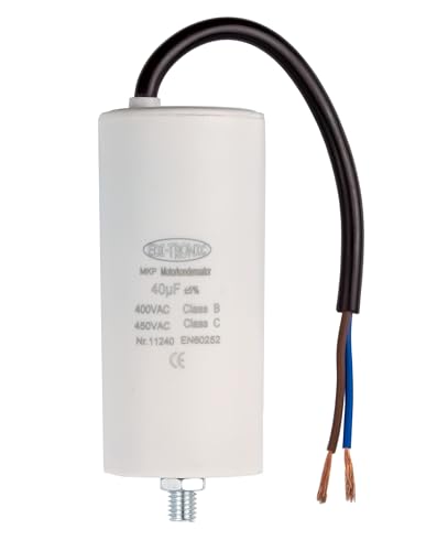 Kondensator Anlaufkondensator Motorkondensator Arbeitskondensator Kabel 40µF 450V von edi-tronic