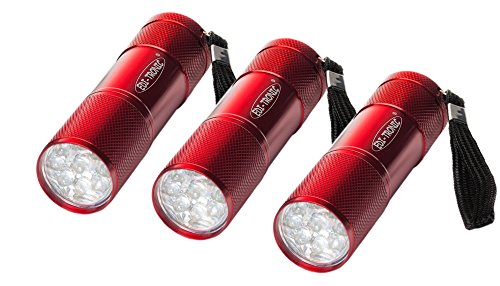 edi-tronic 3 x LED Taschenlampen + 9 Batterien Kindergeburtstag Mitgebsel Party Kinder von edi-tronic