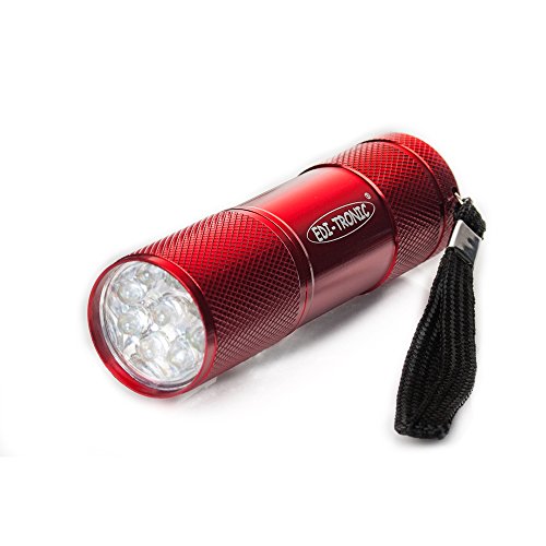 edi-tronic Taschenlampe 9 LED´s rot inkl. Batterien - LED Lampe Alu Leuchte Licht von edi-tronic