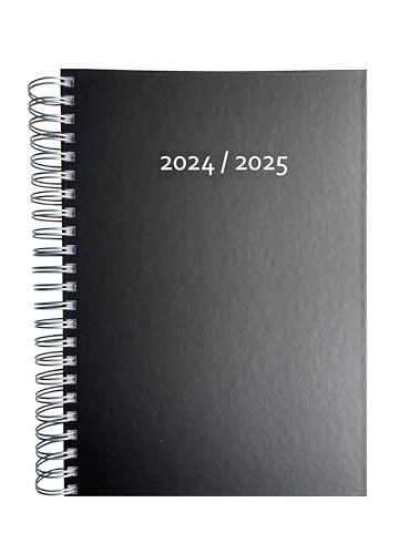 2024/2025 Dicker Kalender DIN A4 – BLACK (schwarz) - MADE IN GERMANY - Ideal fürs Büro – Spiralbindung – pro Tag eine volle A4 Seite Platz – Aug 24 – Aug 25 von edition cumulus