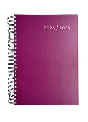 2024/2025 Dicker Kalender DIN A4 – BROMBEERE (lila) - MADE IN GERMANY - Ideal fürs Büro – Spiralbindung – pro Tag eine volle A4 Seite Platz – Aug 24 – Aug 25 von edition cumulus