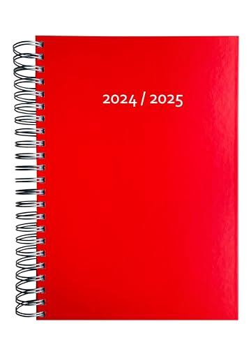 2024/2025 Dicker Kalender DIN A4 – KIRSCHROT (red) - MADE IN GERMANY - Ideal fürs Büro – Spiralbindung – pro Tag eine volle A4 Seite Platz – Aug 24 – Aug 25 von edition cumulus