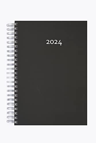 2024 Der GROSSE Dicke -Kalender DIN A4 BLACK (schwarz) von edition cumulus – Ideal fürs Büro – Spiralbindung – pro Tag eine volle A4 Seite Platz – Tageskalender von edition cumulus