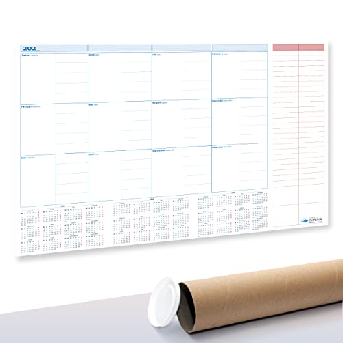 XL Wandkalender - Monatsplaner, abwischbar - immerwährend - groß DIN A1 (59x84cm) - Kalender für die Wand - Jahreskalender für 12 Monate - monthly planner (gerollt & abwischbar) von edition cumulus