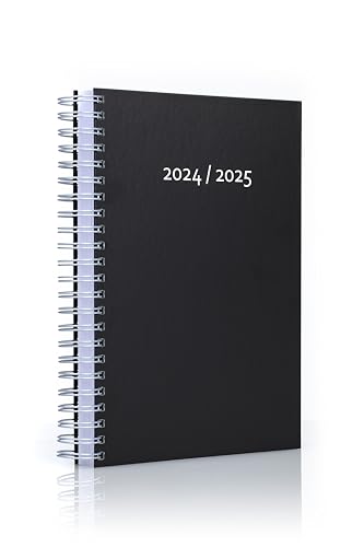 edition cumulus 2025/2026 Dicker Kalender DIN A4 – BLACK (schwarz) - MADE IN GERMANY - Ideal fürs Büro – Spiralbindung – pro Tag eine volle A4 Seite Platz – Aug 25 – Aug 26 von edition cumulus