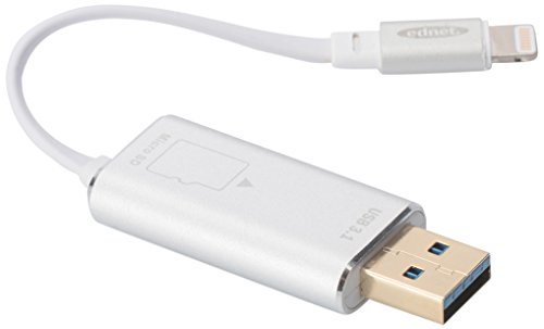 ednet Smart Memory mit App - Speichererweiterung für iPhone und iPad ab iOS 7.1 - unterstützt Micro SD-Karten bis 256GB - silber ednet Smart Memory mit App - Speichererweiterung für iPhone und iPad ab iOS 7.1 - unterstützt Micro SD-Karten bis 256GB - silber von ednet