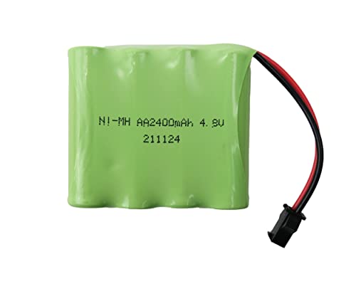 EFASO 4,8V Akku 2400mAh Wiederaufladbar AA NiMH 4,8V für RC Auto Batterie mit SM Stecker für Ferngesteuerte Trucks, Elektrowerkzeuge RC Cars von efaso