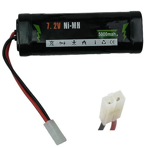EFASO 7,2V 5000mAh NiMh RC Akku wiederaufladbar für RC Auto, RC Boot, RC Truck, RC Panzer, RC Flugzeug - auch im Doppelpack (1) von efaso