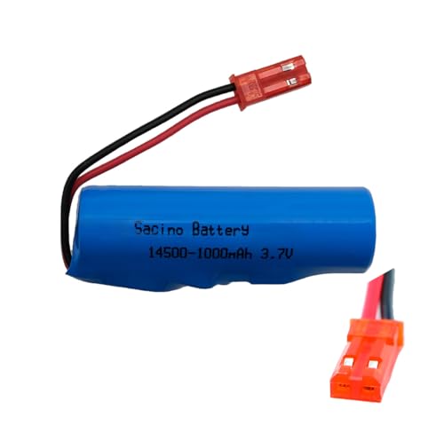 efaso 14500 Akku 3,7V 1000mAh & USB-Ladekabel JST Stecker kompatibel mit RC Auto, RC Flugzeug, RC Panzer, RC Fahrzeuge und viele weitere Modelle (RC Akku 3,7V 1000mAh JST Stecker) von efaso