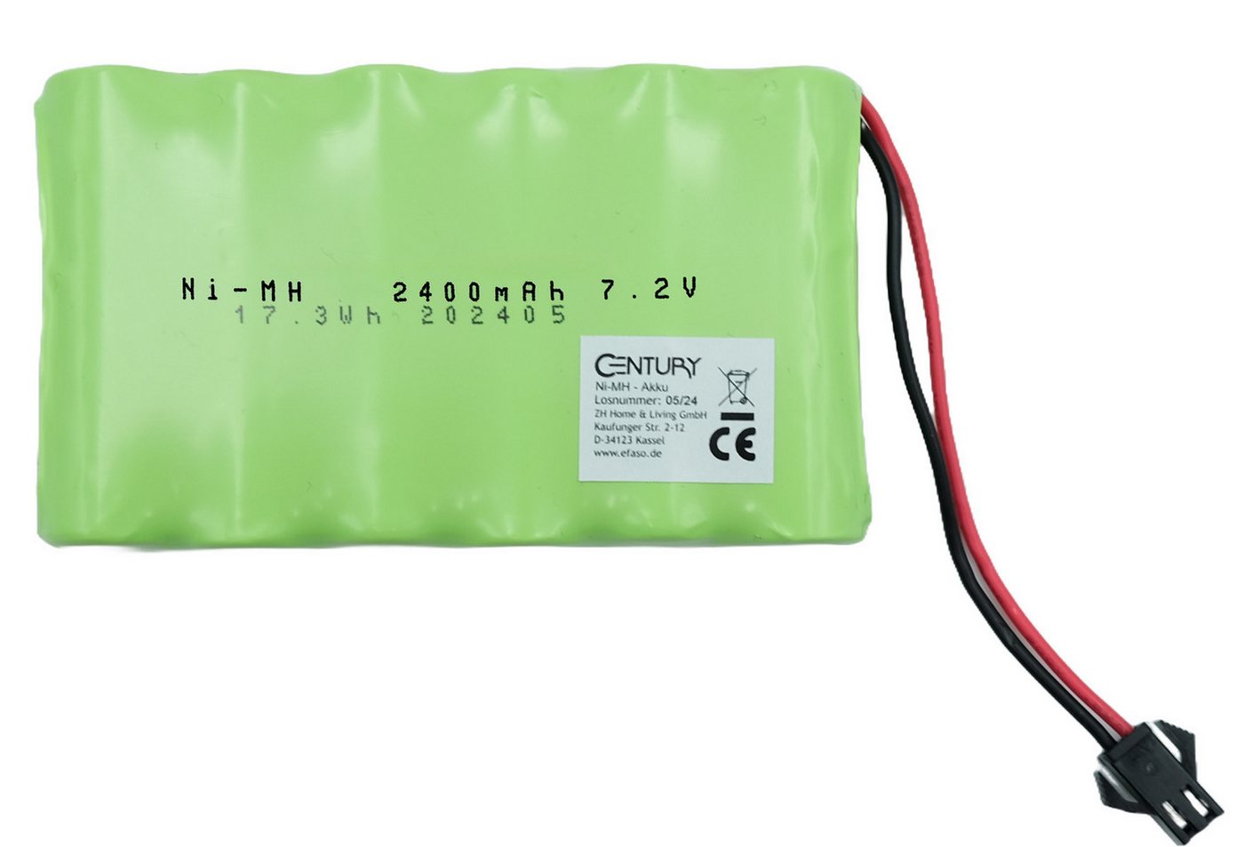 efaso Akku 7,2V 2400mAh Ni-Mh HBX Stecker für Revell Digger Huina 1550 1350 Akkupacks, Kompatibel mit RC Modelle efaso Akku 7,2V 2400mAh Ni-Mh HBX Stecker für Revell Digger Huina 1550 1350 Akkupacks, Kompatibel mit RC Modelle von efaso