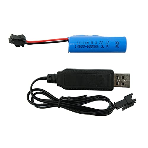 efaso RC Akku 3,7V 500mAH HBX Stecker + USB-Ladekabel passend für RC Autos HOMYE/Rhybor Ferngesteuertes Auto/BEZGAR TC141 / BEZGAR 17S / DEERC DE45 / DEERC D35 / ACAMMZAR AT1 / Arulis Amphibisches efaso RC Akku 3,7V 500mAH HBX Stecker + USB-Ladekabel passend für RC Autos HOMYE/Rhybor Ferngesteuertes Auto/BEZGAR TC141 / BEZGAR 17S / DEERC DE45 / DEERC D35 / ACAMMZAR AT1 / Arulis Amphibisches von efaso