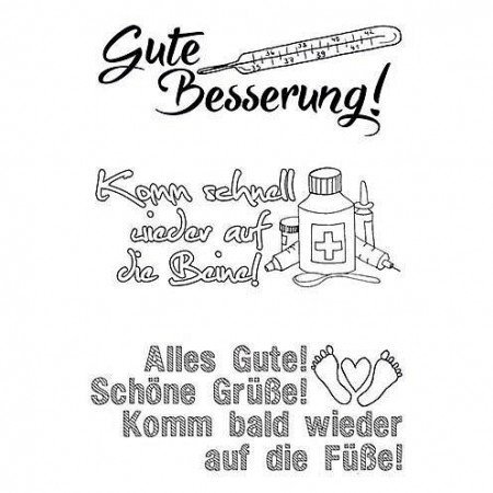 Stempel Clear, Gute Besserung!, A7 / 74 x 105 mm, 3 - teilig, transparent Stempel Clear, Gute Besserung!, A7 / 74 x 105 mm, 3 - teilig, transparent von efco