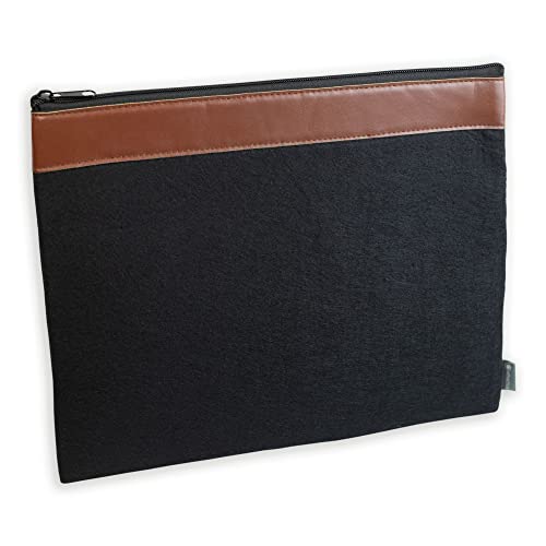 Banktasche aus Filz schwarz Geldtasche Kosmetiktasche Stifteetui Tablettasche Dokumententasche DIN A4 von effektivo