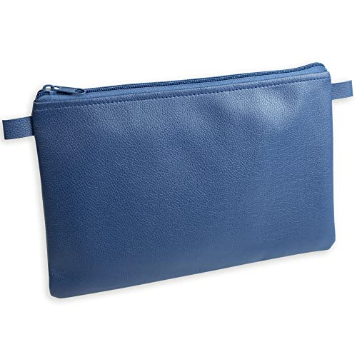effektivo Banktasche mit Reißverschluss, Kunstleder blau, 27 x 17 cm, passend für Dokumente bis DIN A5 von effektivo