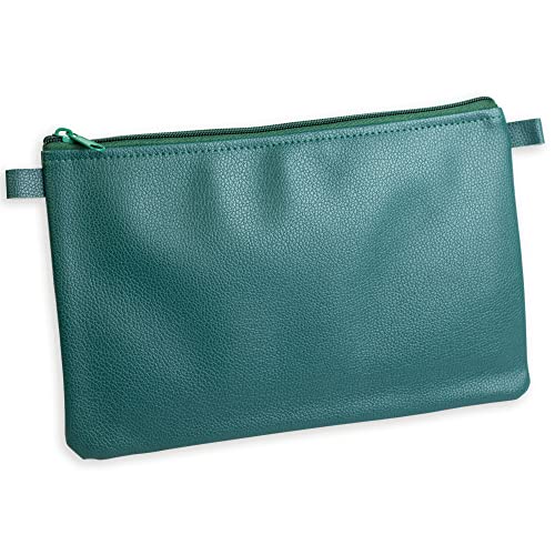 effektivo Banktasche mit Reißverschluss, Kunstleder grün, 27 x 17 cm, passend für Dokumente bis DIN A5 von effektivo