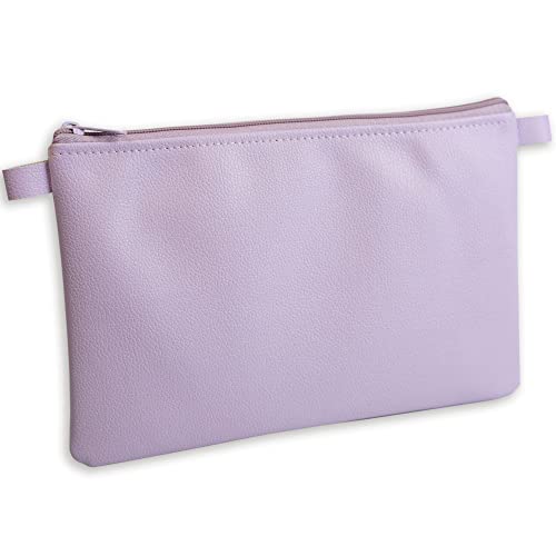 effektivo Banktasche mit Reißverschluss, Kunstleder violet, pink, 27 x 17 cm, passend für Dokumente bis DIN A5 von effektivo