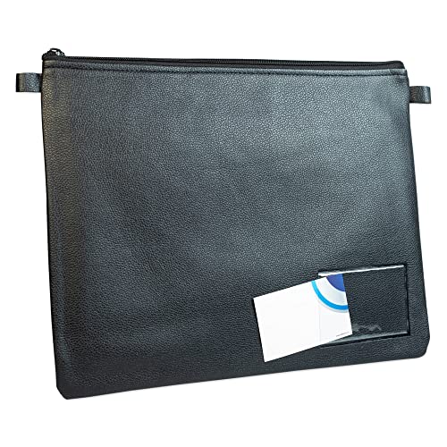 effektivo XL Banktasche Geldtasche für A4 mit Fenster Schwarz von effektivo