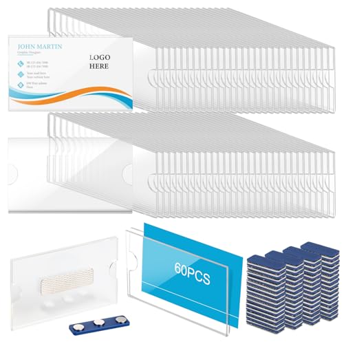 EFUTURETIME 60er-Set Namensschilder Magnetisch, 90 x 54 mm, Transparent Kunststoff Namensschild für Kleidung, Name Tag Mit 3 Punkt Starkem Magnet Selbstklebend EFUTURETIME 60er-Set Namensschilder Magnetisch, 90 x 54 mm, Transparent Kunststoff Namensschild für Kleidung, Name Tag Mit 3 Punkt Starkem Magnet Selbstklebend von efuturetime