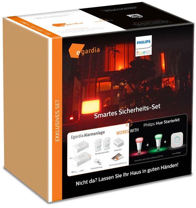 Smartes Sicherheits-Set Alarmanlage + Philips Hue Starterkit von egardia