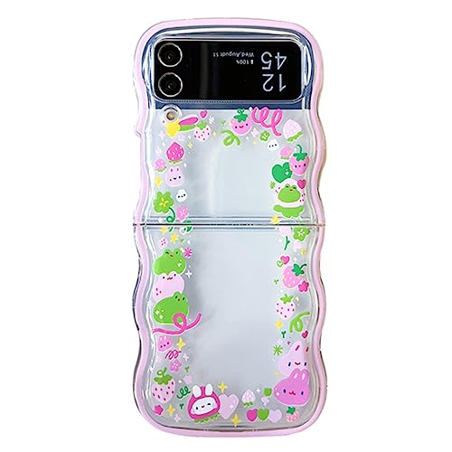 eglixu Cute Cartoon Waves case for Samsung Galaxy Z Flip 4 Funny Kawaii design soft TPU phone protective cover gift for women girls (frog bunny) von eglixu