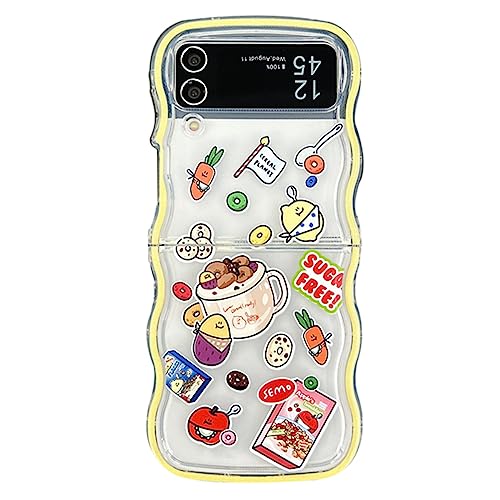 eglixu Süße Cartoon-Wellen Hülle für Samsung Galaxy Z Flip 4 Lustiges kreatives Design Weiche TPU Handyhülle Geschenk für Frauen Mädchen (A) von eglixu