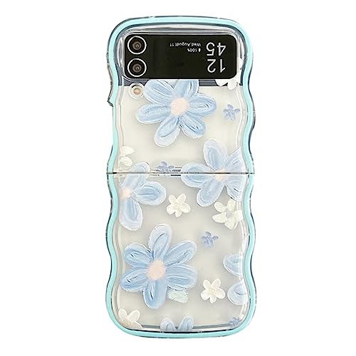 eglixu Cute Cartoon Waves case for Samsung Galaxy Z Flip 4 creative Special flowers design soft TPU phone protective cover gift for women girls (B) von eglixu