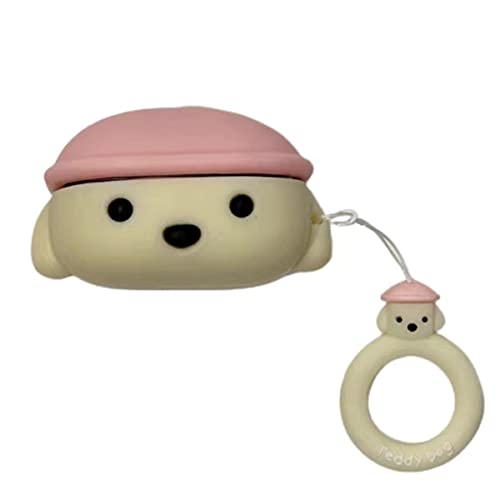 eglixu Für Samsung Galaxy Buds FE/Buds2 Pro/Buds Live/Buds Pro/Buds 2, niedliches Cartoon-Teddy-Design, Silikon-Kopfhörer-Schutzhülle mit Haken (Rosa) von eglixu