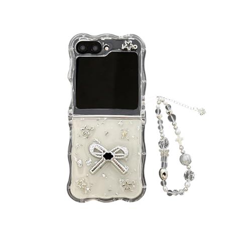 eglixu Glänzende Schutzhülle für Samsung Galaxy Z Flip 5/6, lustig, niedlich, kreativ, transparente Schutzhülle für Galaxy Z Flip6, mit Perlen-Handgelenkkette für Damen, Mädchen, Damen (Z Flip 6 eglixu Glänzende Schutzhülle für Samsung Galaxy Z Flip 5/6, lustig, niedlich, kreativ, transparente Schutzhülle für Galaxy Z Flip6, mit Perlen-Handgelenkkette für Damen, Mädchen, Damen (Z Flip 6 von eglixu