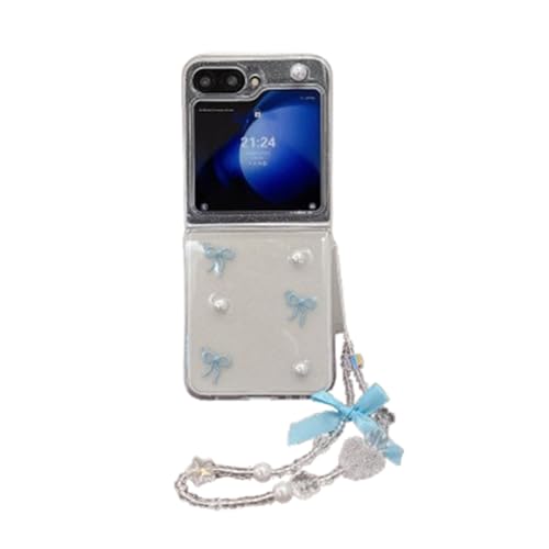 eglixu Glänzende Schutzhülle für Samsung Galaxy Z Flip5/6, niedliches 3D-Schleifen-Design, transparente Handy-Schutzhülle für Galaxy Z Flip6 mit Perlen-Handgelenkkette für Damen und Mädchen (Z Flip 5 eglixu Glänzende Schutzhülle für Samsung Galaxy Z Flip5/6, niedliches 3D-Schleifen-Design, transparente Handy-Schutzhülle für Galaxy Z Flip6 mit Perlen-Handgelenkkette für Damen und Mädchen (Z Flip 5 von eglixu